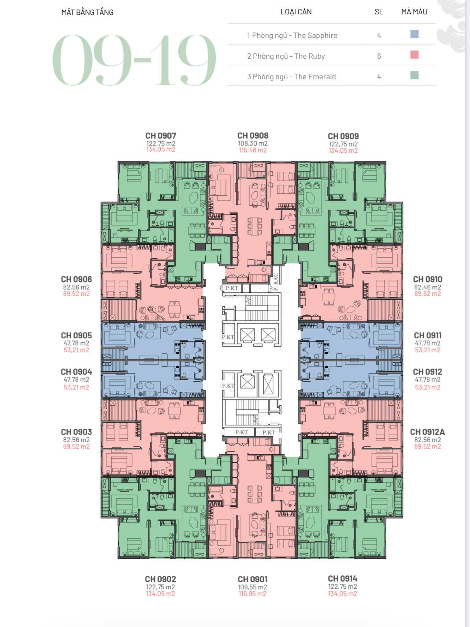 Mặt bằng tầng điển hình chung cư BRG Residence