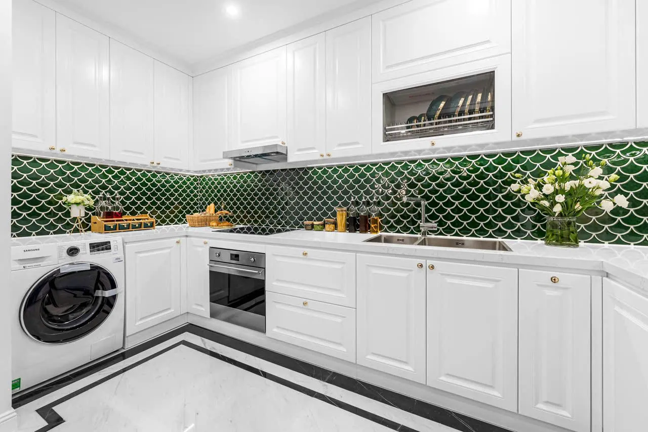 Không gian bếp căn hộ 3 phòng ngủ BRG Legend Residence 14 Trần Quang Khải